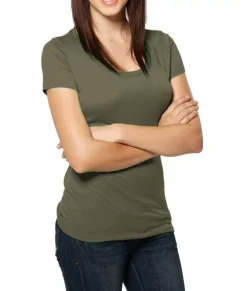Nayked Apparel T-Shirts>Women'S Ridiculously Soft Lightweight Deep Scoop-Neck T-Shirt