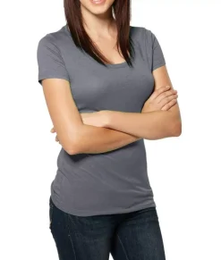 Nayked Apparel T-Shirts>Women'S Ridiculously Soft Lightweight Deep Scoop-Neck T-Shirt