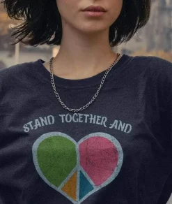 Nayked Apparel Tops>Women'S Ridiculously Soft Oversized Graphic Tee | Stand Together And Love One Another
