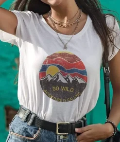 Nayked Apparel Tops>Women'S Ridiculously Soft Graphic Tee | Go Wild