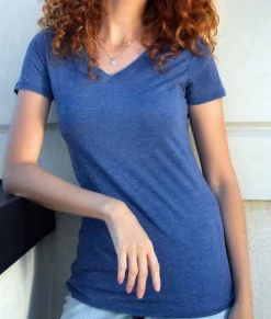 Nayked Apparel Tops>Women'S Ridiculously Soft Vintage Wash V-Neck Short Sleeve T-Shirt