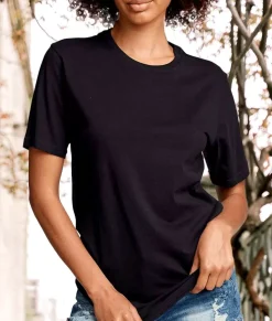 Nayked Apparel Tops>Women'S Ridiculously Soft Oversized Curved Hem Long Tee