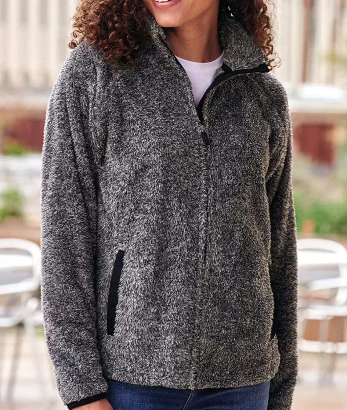 Nayked Apparel Tops>Women'S Ridiculously Soft Shag Sherpa Full-Zip Jacket