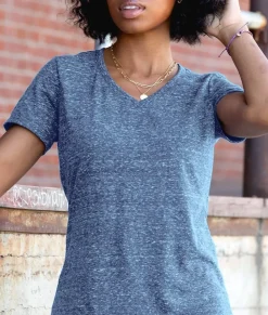 Nayked Apparel T-Shirts>Women'S Ridiculously Soft Snow Heather V-Neck T-Shirt