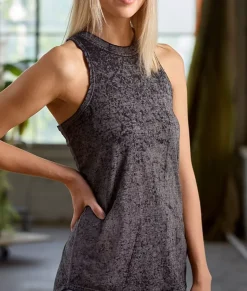 Nayked Apparel Tank Tops>Women'S Ridiculously Soft Burnout High Neck Tank Top