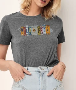 Nayked Apparel T-Shirts>Women'S Ridiculously Soft Lightweight Graphic Tee | Wild & Free