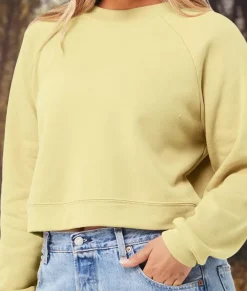 Nayked Apparel Tops>Women'S Ridiculously Soft Raglan Abbreviated Crop Pullover