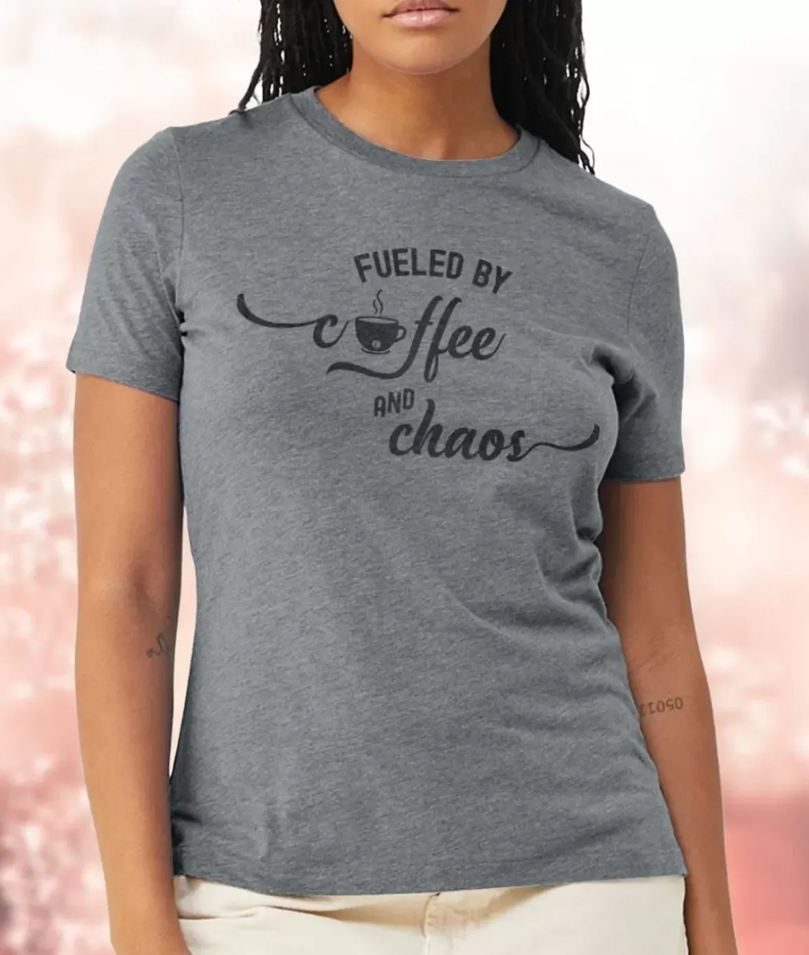 Nayked Apparel Tops>Women'S Ridiculously Soft Midweight Graphic Tee | Fueled By Coffee And Chaos