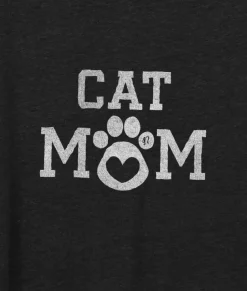 Nayked Apparel T-Shirts>Women'S Ridiculously Soft Vintage Crop Graphic Tee | Cat Mom