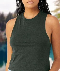 Nayked Apparel Tank Tops>Women'S Ridiculously Soft Cropped Racerback Muscle Tank