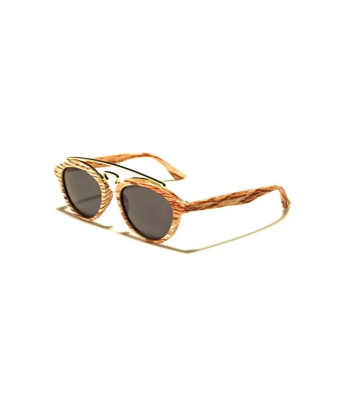 Nayked Apparel Accessories>Women'S Round Wood Sunglasses, Lifetime Guarantee