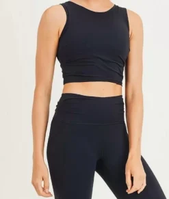Nayked Apparel Athleisure>Women'S Ruched Sides Active Cropped Top/Discontinued
