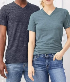 Nayked Apparel Tops>Women'S Short Sleeve Slub Jersey V-Neck T-Shirt