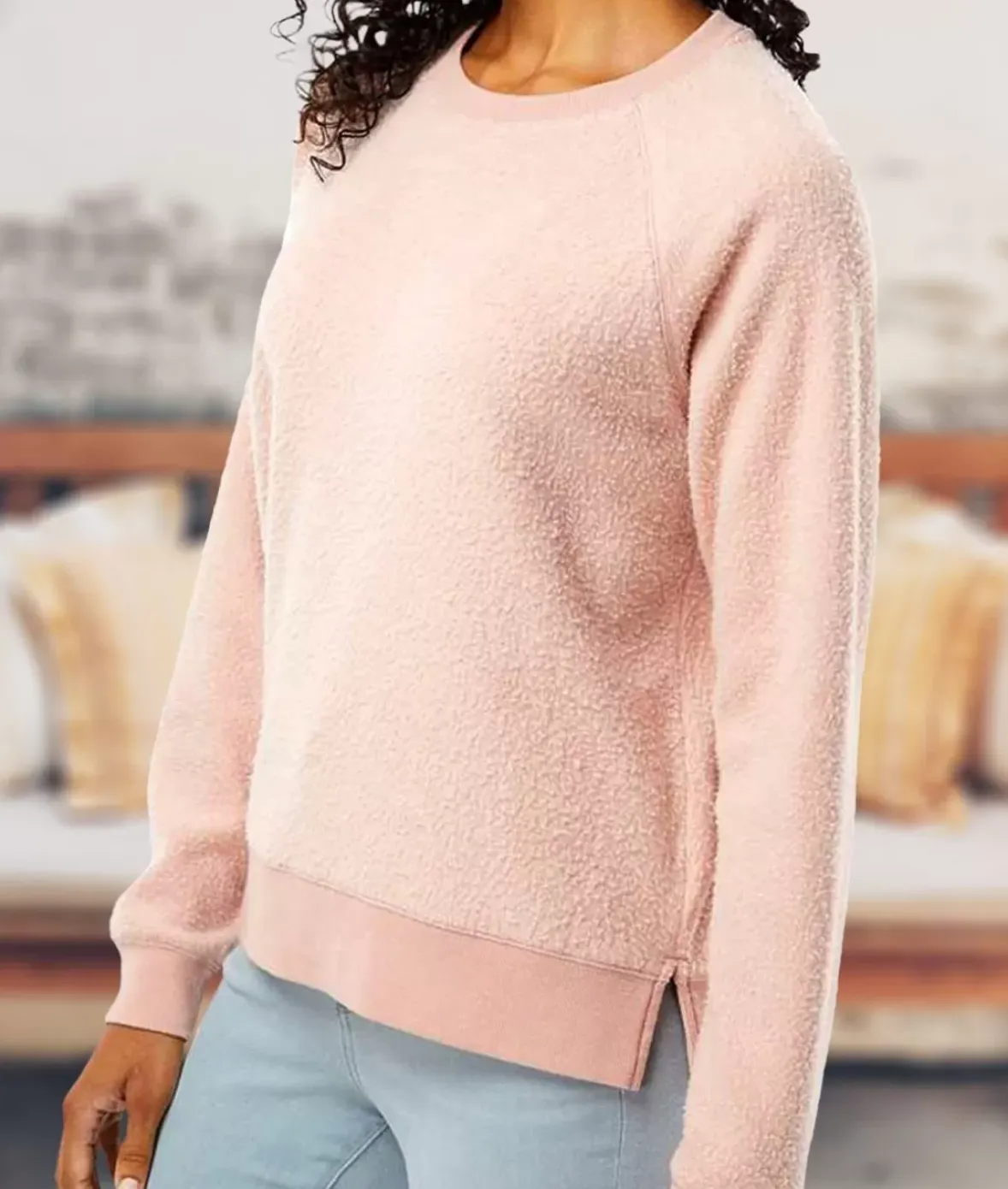 Nayked Apparel Hoodies & Sweatshirts>Women'S Snuggly Soft Reverse Fleece Sweatshirt