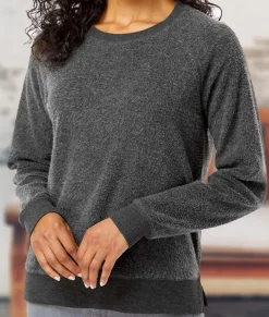 Nayked Apparel Athleisure>Women'S Snuggly Soft Reverse Fleece Sweatshirt