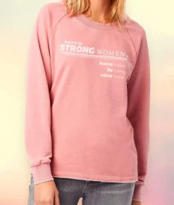 Nayked Apparel Hoodies & Sweatshirts>Women'S Soft Burnout French Terry Graphic Pullover | Here'S To Strong Women