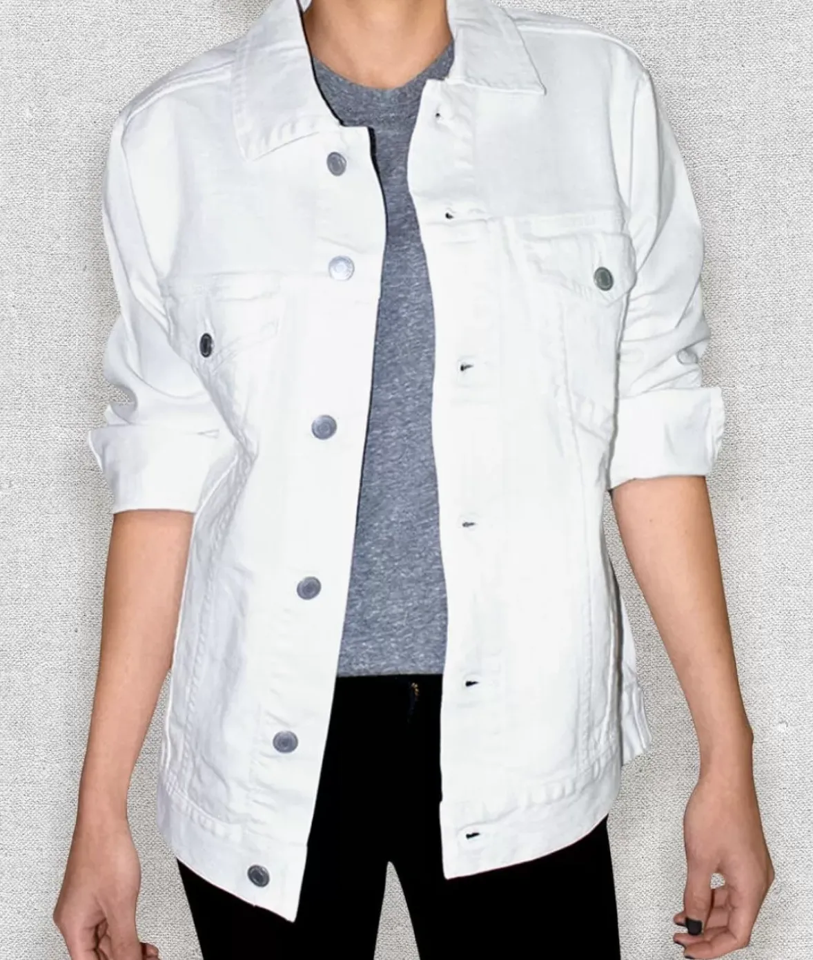 Nayked Apparel Outerwear>Women'S Soft Oversized Vintage Denim Jacket