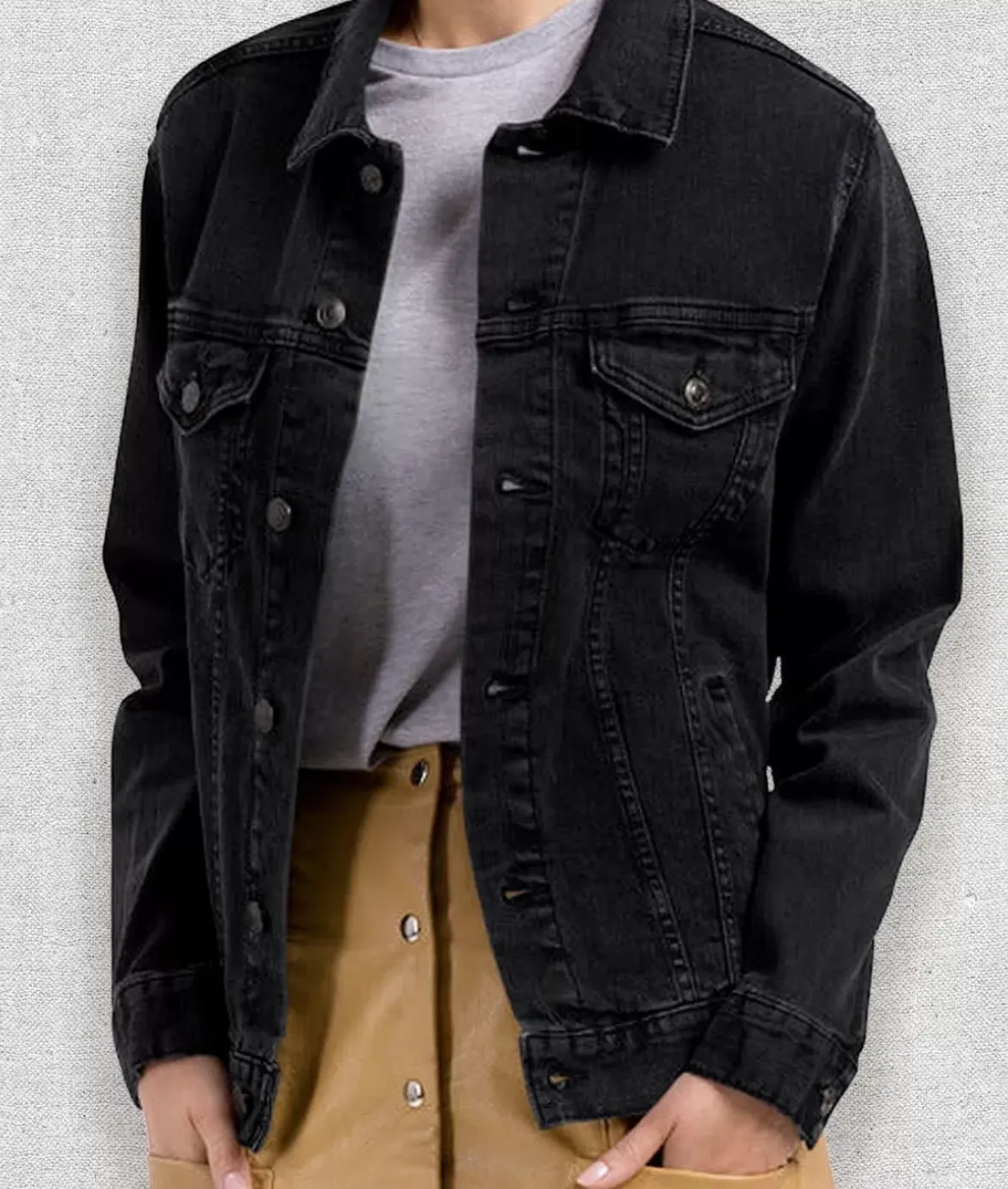 Nayked Apparel Tops>Women'S Soft Oversized Vintage Denim Jacket