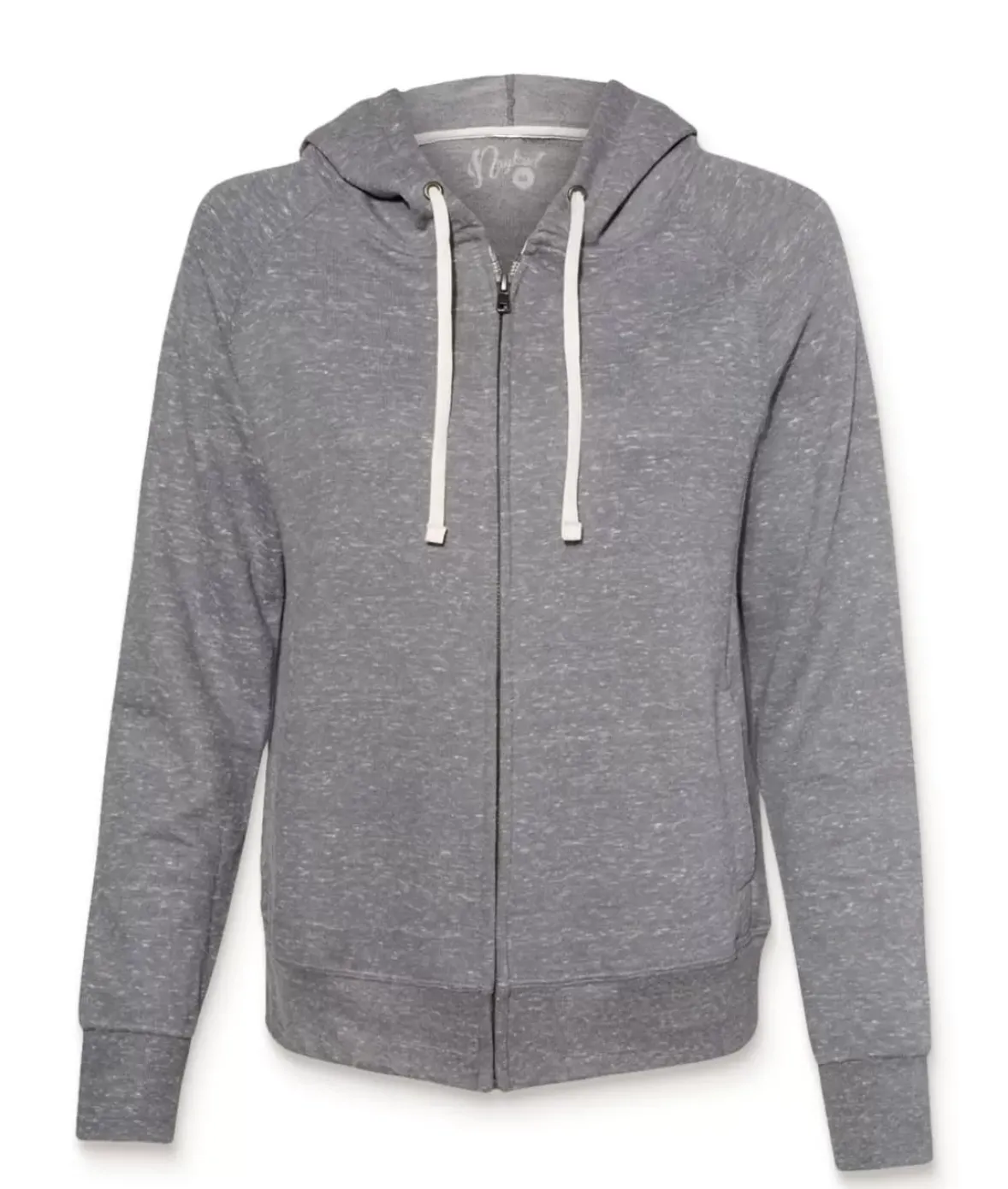 Nayked Apparel Hoodies & Sweatshirts>Women'S Soft Snow Heather French Terry Full-Zip Hoodie