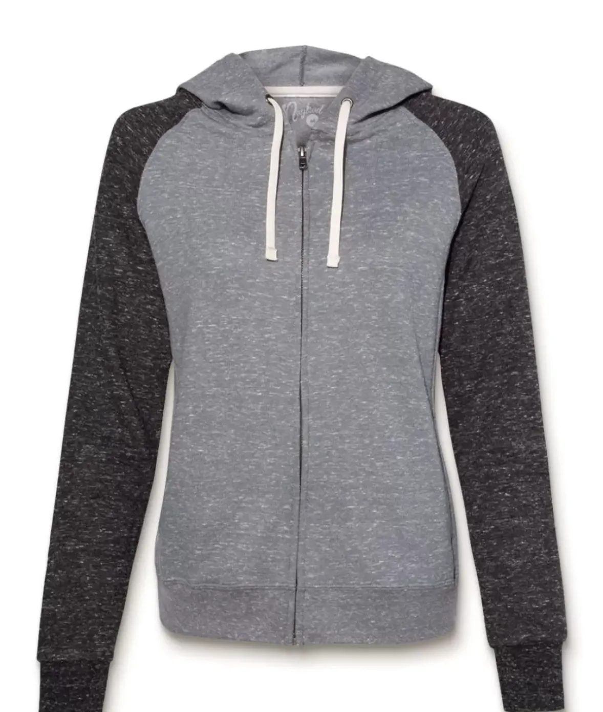 Nayked Apparel Hoodies & Sweatshirts>Women'S Soft Snow Heather French Terry Full-Zip Hoodie